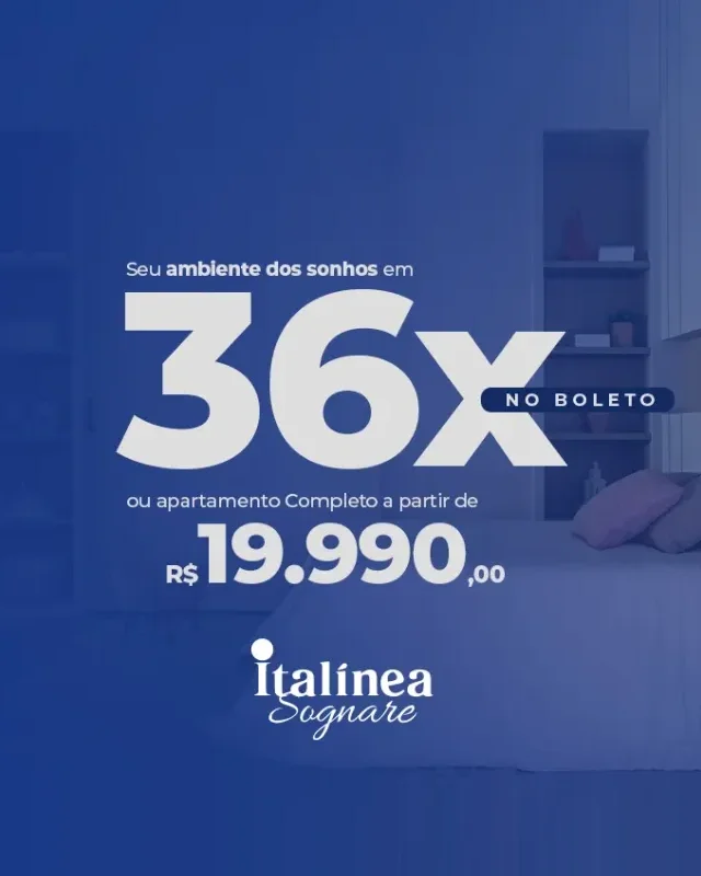 Seu ambiente dos sonhos em 36 vezes no boleto